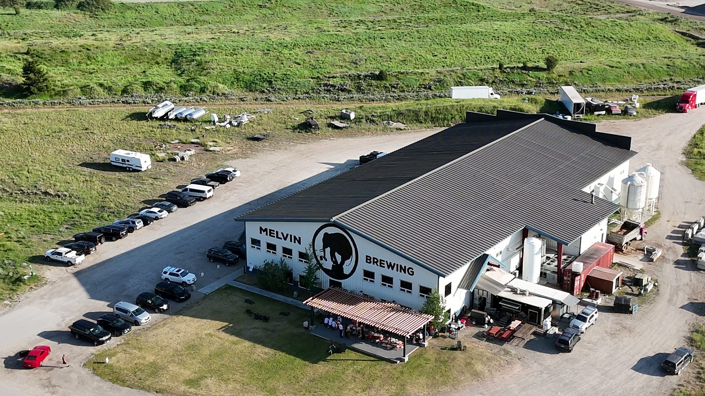 Aerial view of Melvin Brewing, a commercial property shoot